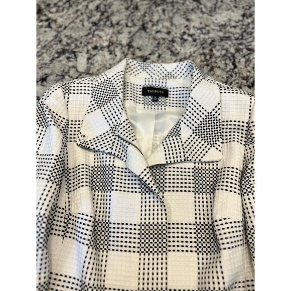 Talbots women’s jacket size 12 zip blazer coat black and white - Picture 8 of 15
